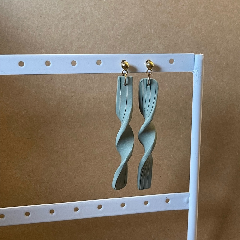 Sage Polymer Clay Earrings